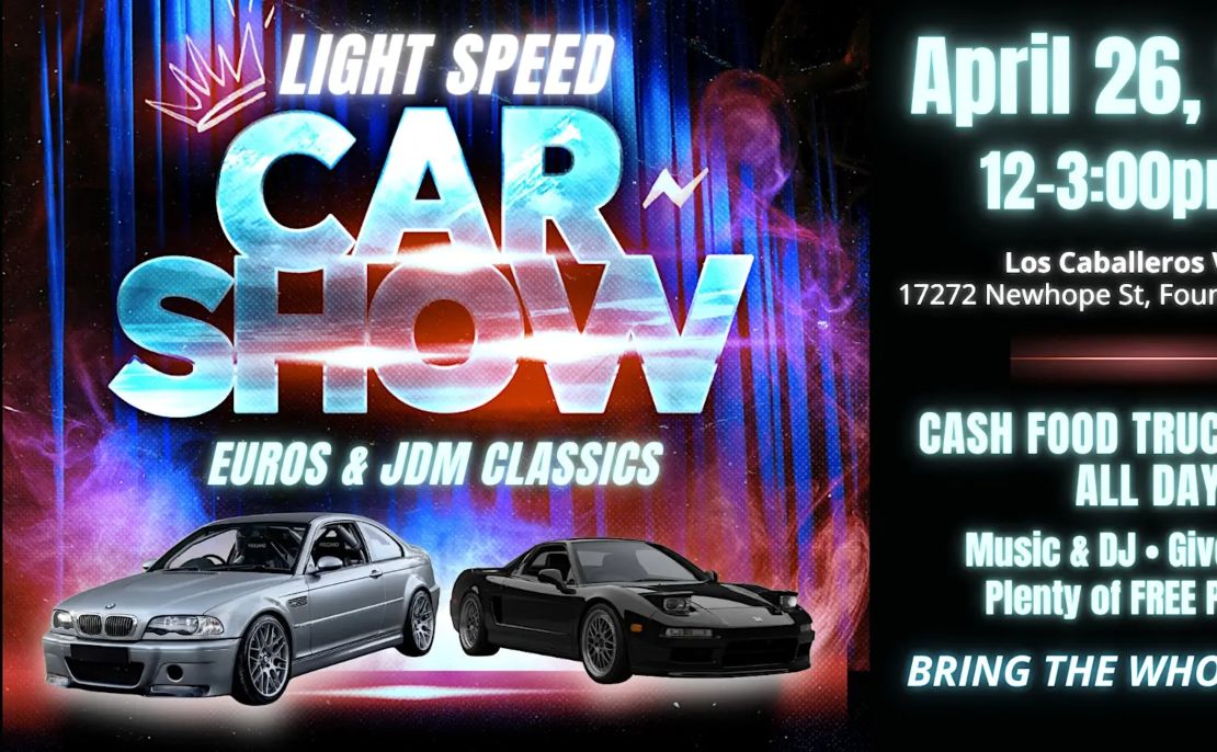 Light Speed Car Show partial flyer April 2026